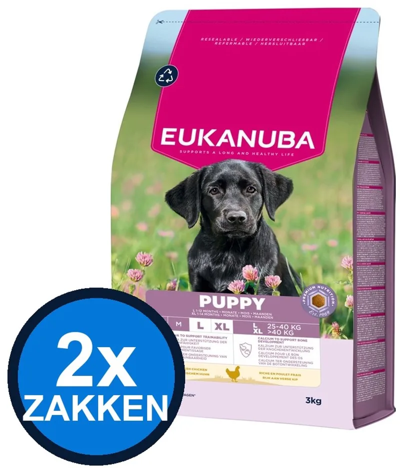 2x Eukanuba Puppy Large Kip - Hondenvoer Droogvoer - 3 kg de Eukanuba – photo produit