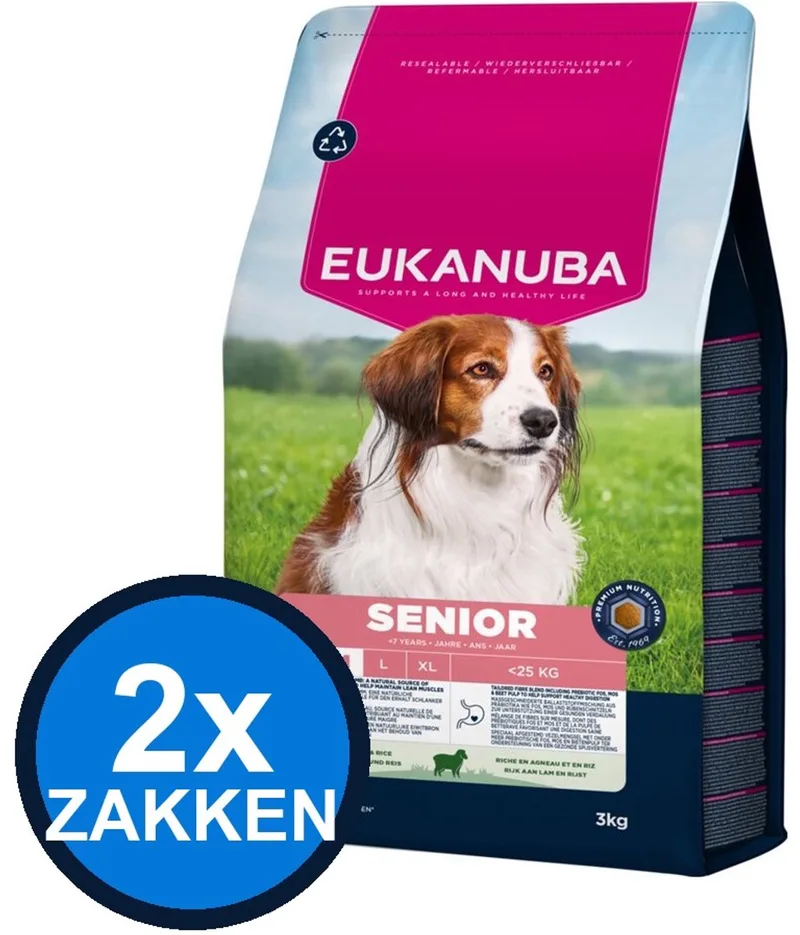 2x Eukanuba Senior Lam & Rijst - Hondenvoer Droogvoer - 3 kg von Eukanuba – Produktfoto