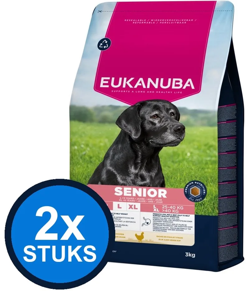 2x Eukanuba Senior Large Kip - Hondenvoer Droogvoer - 3 kg by Eukanuba – product photo