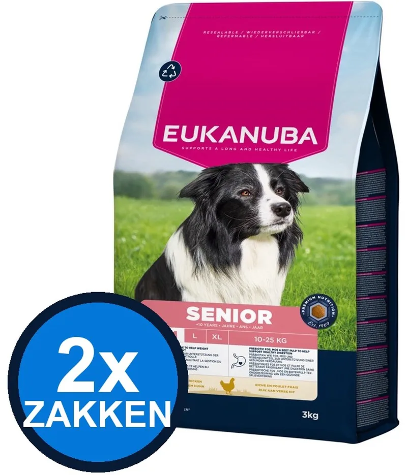 2x Eukanuba Senior Medium Kip - Hondenvoer Droogvoer - 3 kg by Eukanuba – product photo