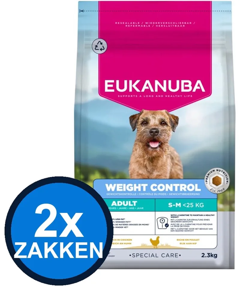 2x Eukanuba - Special Care Dog Adult Small/medium Weight Control - Hondenvoer Droogvoer - 2.3 kg by Eukanuba – product photo