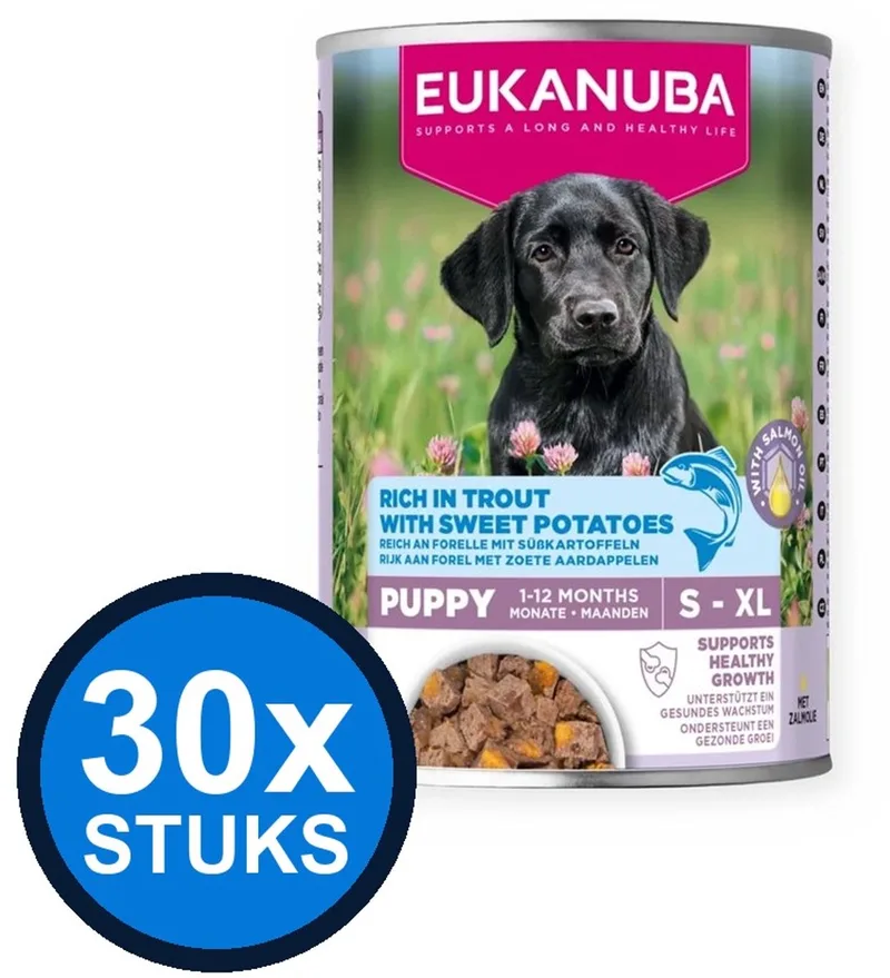 30x Eukanuba - Life Care Dog Wet Puppy Trout & sweet Potato - Hondenvoer Natvoer - 400 g by Eukanuba – product photo