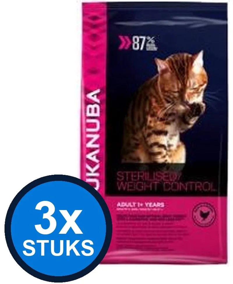 3x Eukanuba - Cat Adult Sterilised/weight Control Chicken - Kattenvoer Droogvoer - 2 kg by Eukanuba – product photo