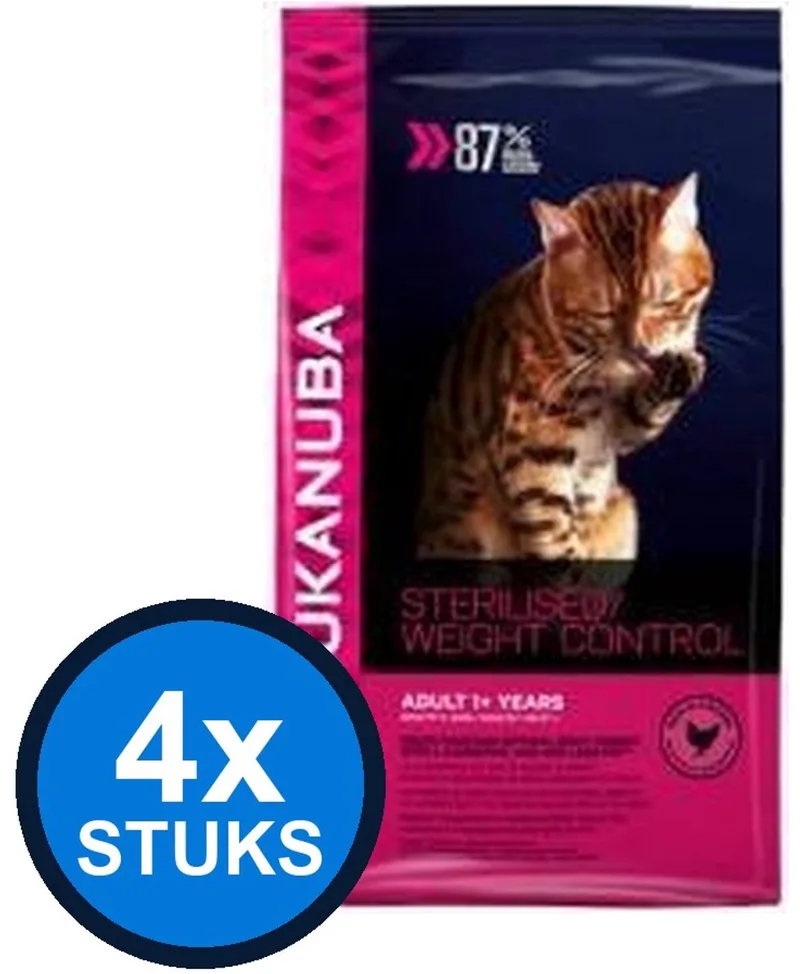 4x Eukanuba - Cat Adult Sterilised/weight Control Chicken - Kattenvoer Droogvoer - 2 kg de Eukanuba – photo produit