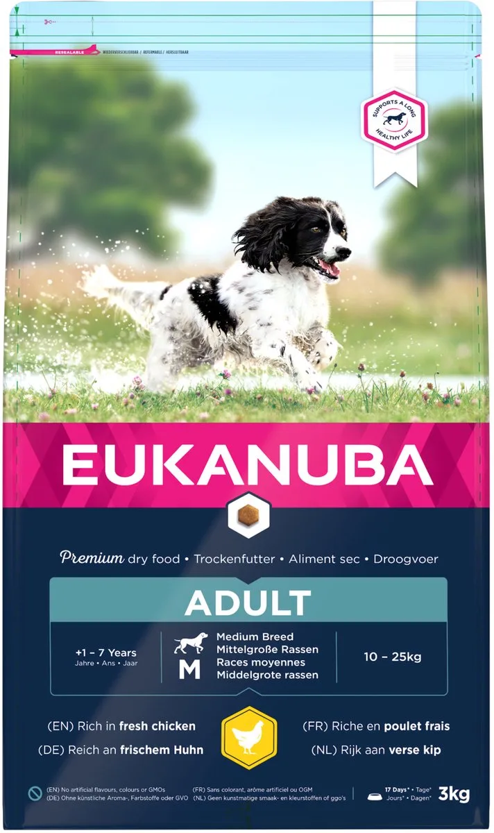 Active Adult Medium Breed Kip - Hondenvoer - 3 kg by Eukanuba – product photo