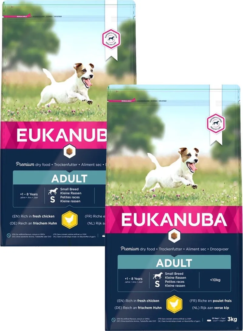 Active Adult Small Breed Kip - Hondenvoer - 2 x 3 kg by Eukanuba – product photo