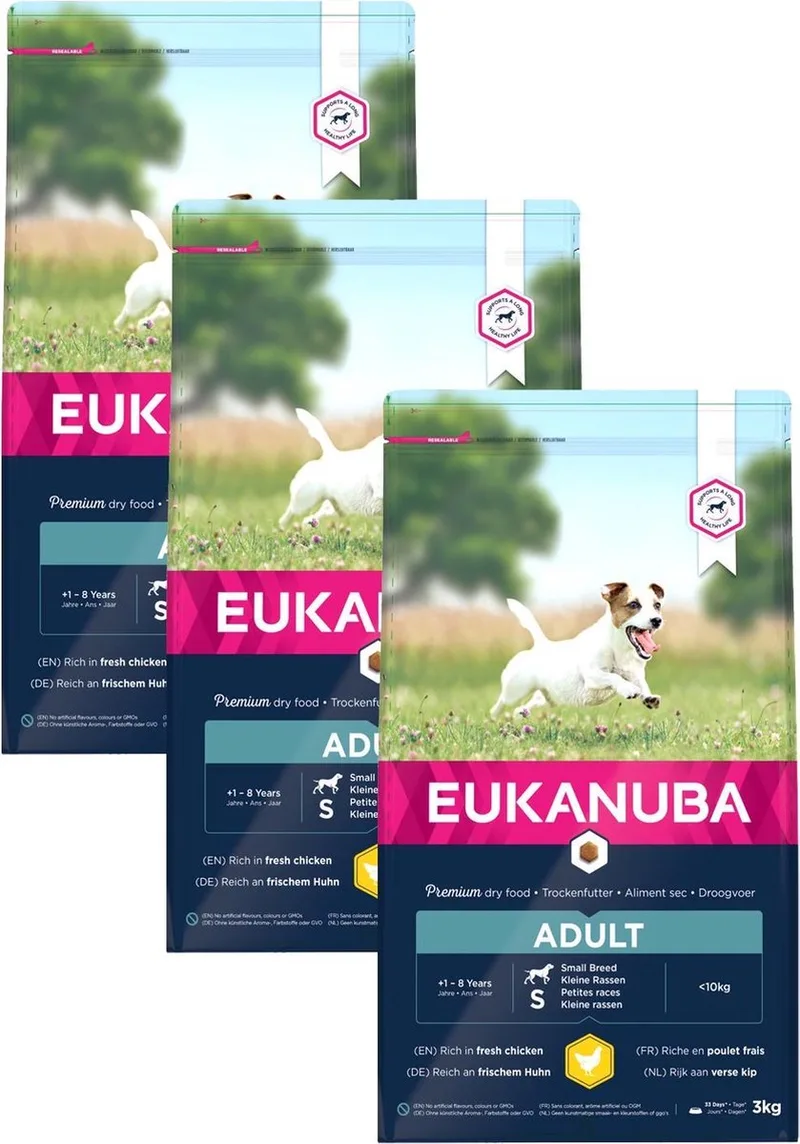 Active Adult Small Breed Kip - Hondenvoer - 3 x 3 kg von Eukanuba – Produktfoto