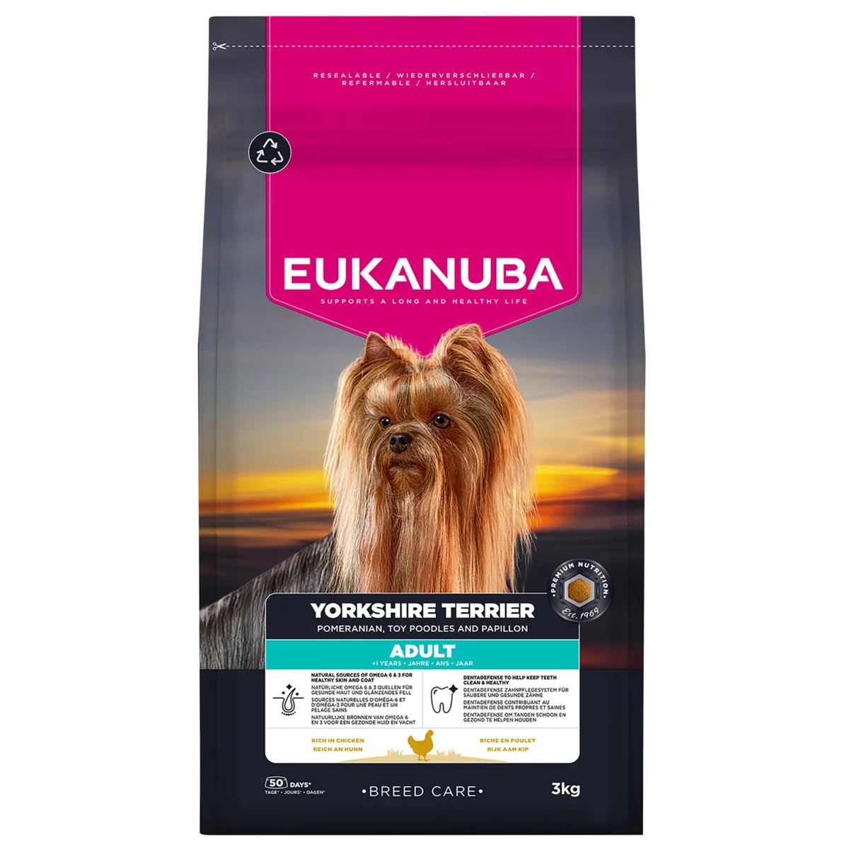 Adult Breed Care Yorkshire Terriër Hondenvoer - Voordeelpakket: 3 x 3 kg de Eukanuba – photo produit