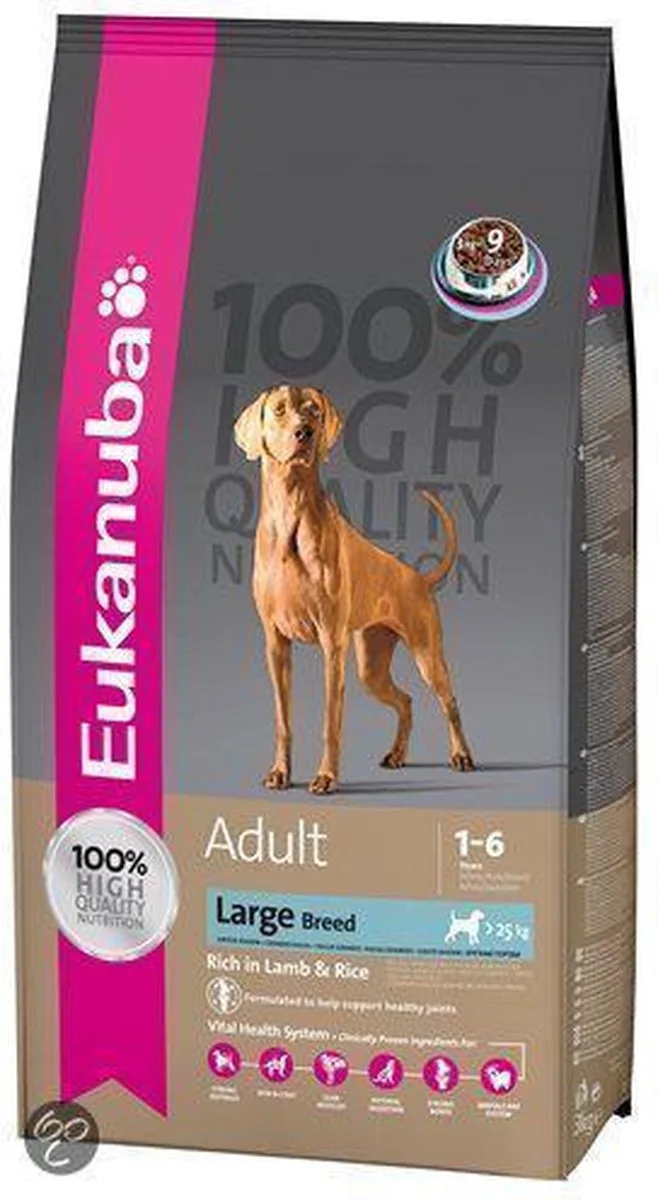 adult lamb&rice large grote rassen - 2 ST à 3 kg de Eukanuba – photo produit