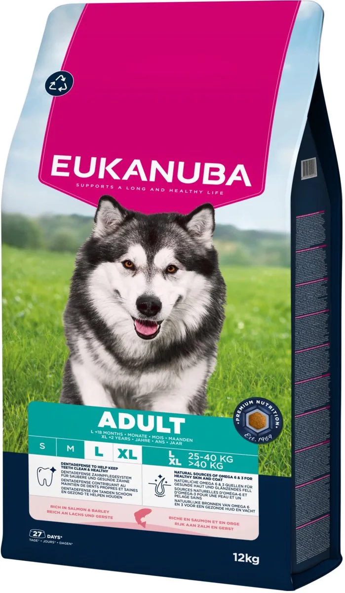 Adult Large Breed - Hondenbrokken - Zalm Gerst 12 kg by Eukanuba – product photo