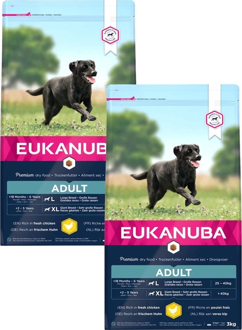 Adult Large Breed Kip - Hondenvoer - 2 x 3 kg von Eukanuba – Produktfoto