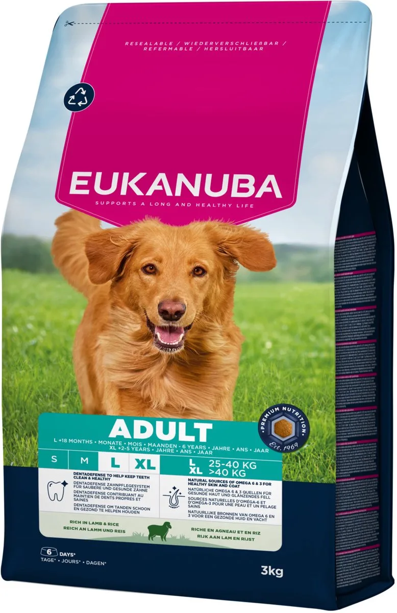 Adult Large Breed Lam&Rijst - Hondenbrokken - 3 kg von Eukanuba – Produktfoto