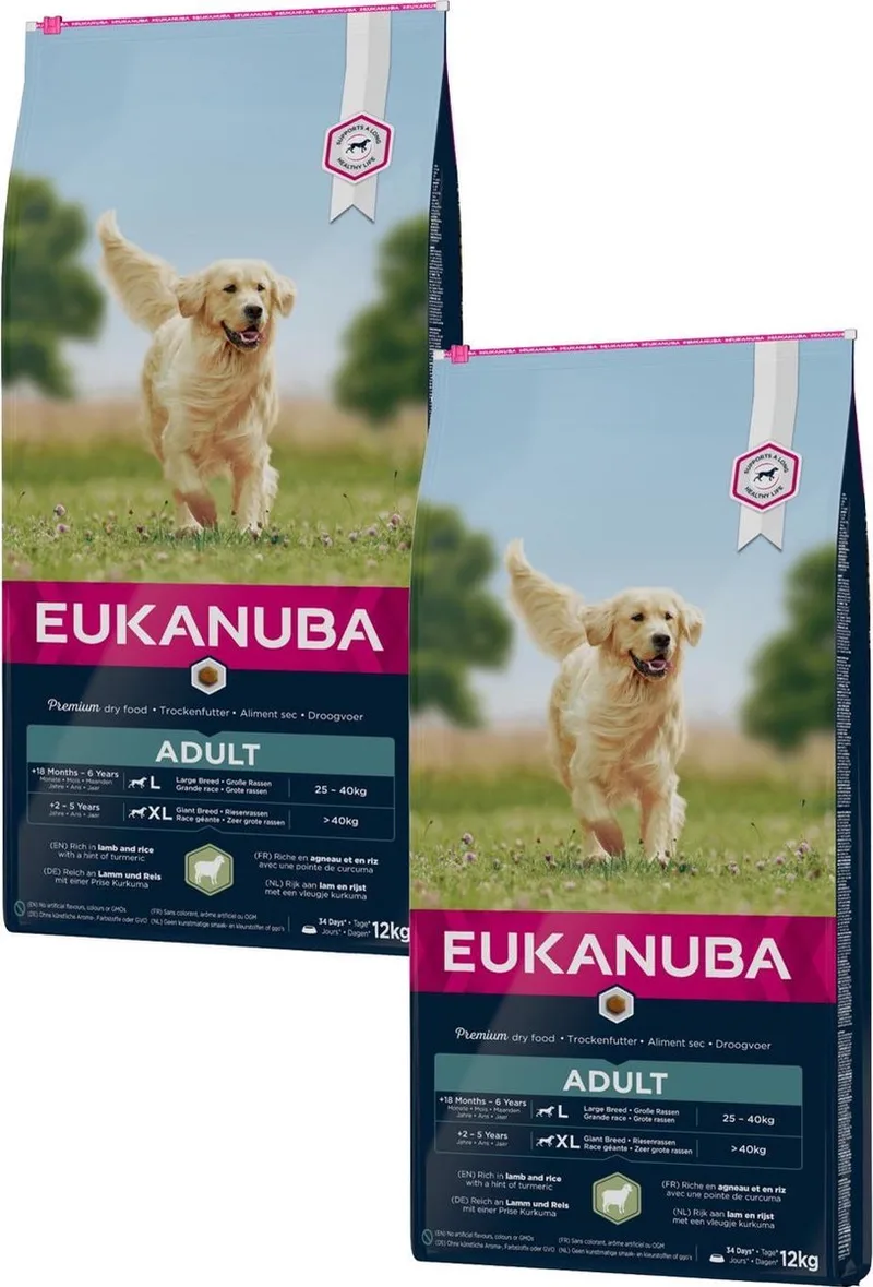 Adult Large Breed Lam&Rijst - Hondenvoer - 2 x 12 kg by Eukanuba – product photo