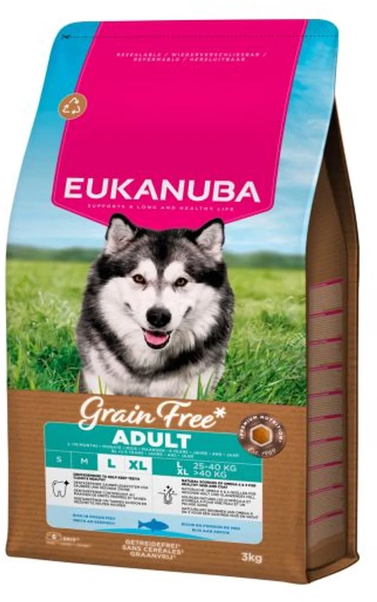Adult Large Grain Free Zeevis - Hondenvoer - 12 kg von Eukanuba – Produktfoto