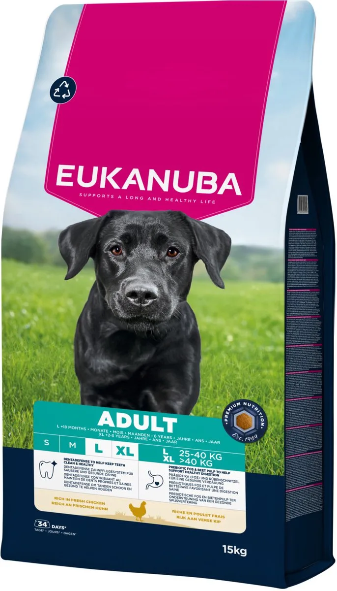 Adult Large Serie - Droogvoer voor Grote Honden - Kip - 15kg de Eukanuba – photo produit 1 sur 3