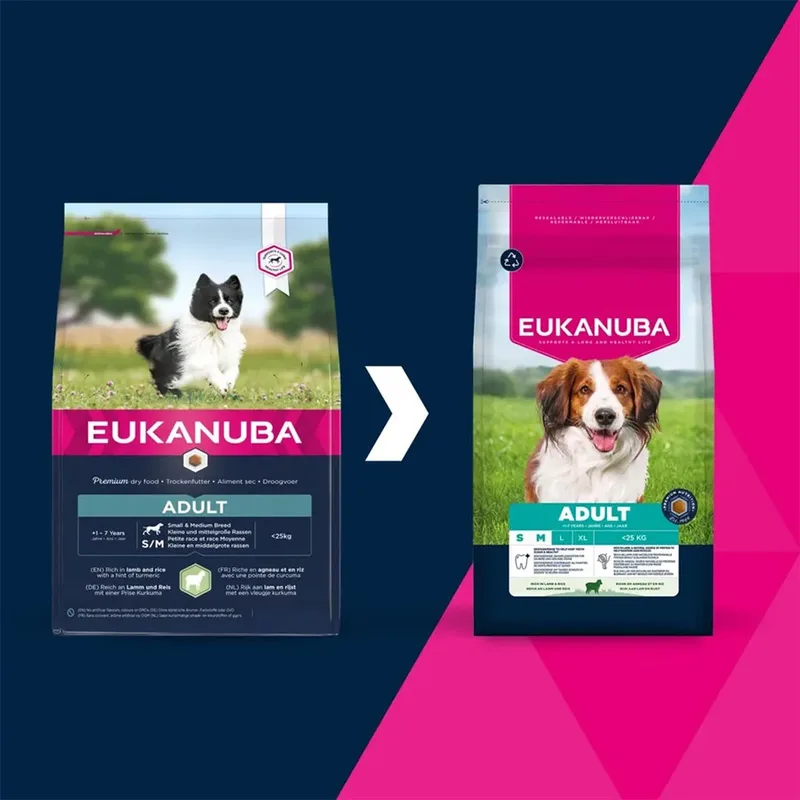 Adult Small & Medium Breed Lam&Rijst - Hondenbrokken - 12 kg fra Eukanuba – produktbillede 3 af 3