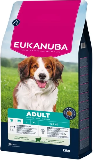 Adult Small & Medium Breed Lam&Rijst - Hondenbrokken - 12 kg fra Eukanuba – produktbillede 1 af 3