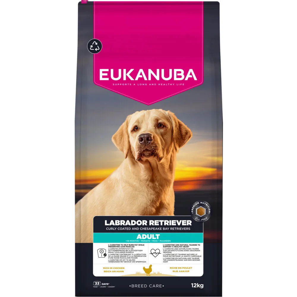 Breed Care Hond Droog Adult Labrador Retrievers Kip 12 kg van Eukanuba – productfoto