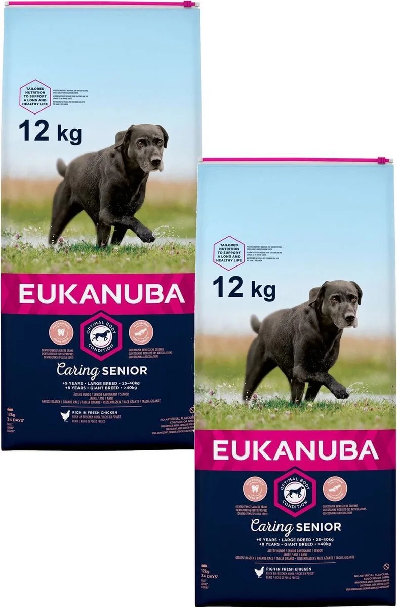 Caring Senior Large Breed Kip - Hondenvoer - 2 x 12 kg de Eukanuba – photo produit