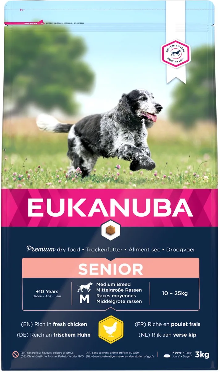 Caring Senior Medium Breed Kip - Hondenvoer - 3 kg by Eukanuba – product photo