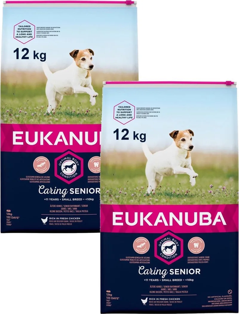 Caring Senior Small Breed Kip - Hondenvoer - 2 x 12 kg von Eukanuba – Produktfoto