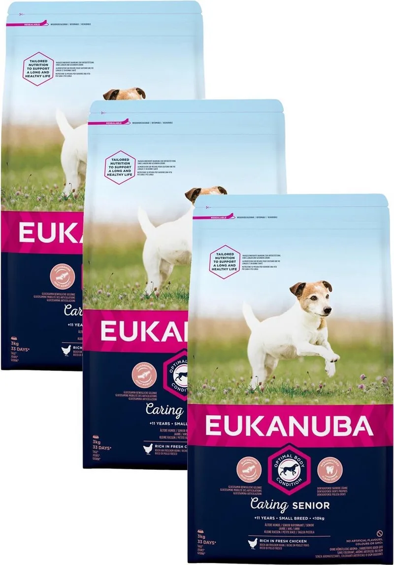 Caring Senior Small Breed Kip - Hondenvoer - 3 x 3 kg by Eukanuba – product photo