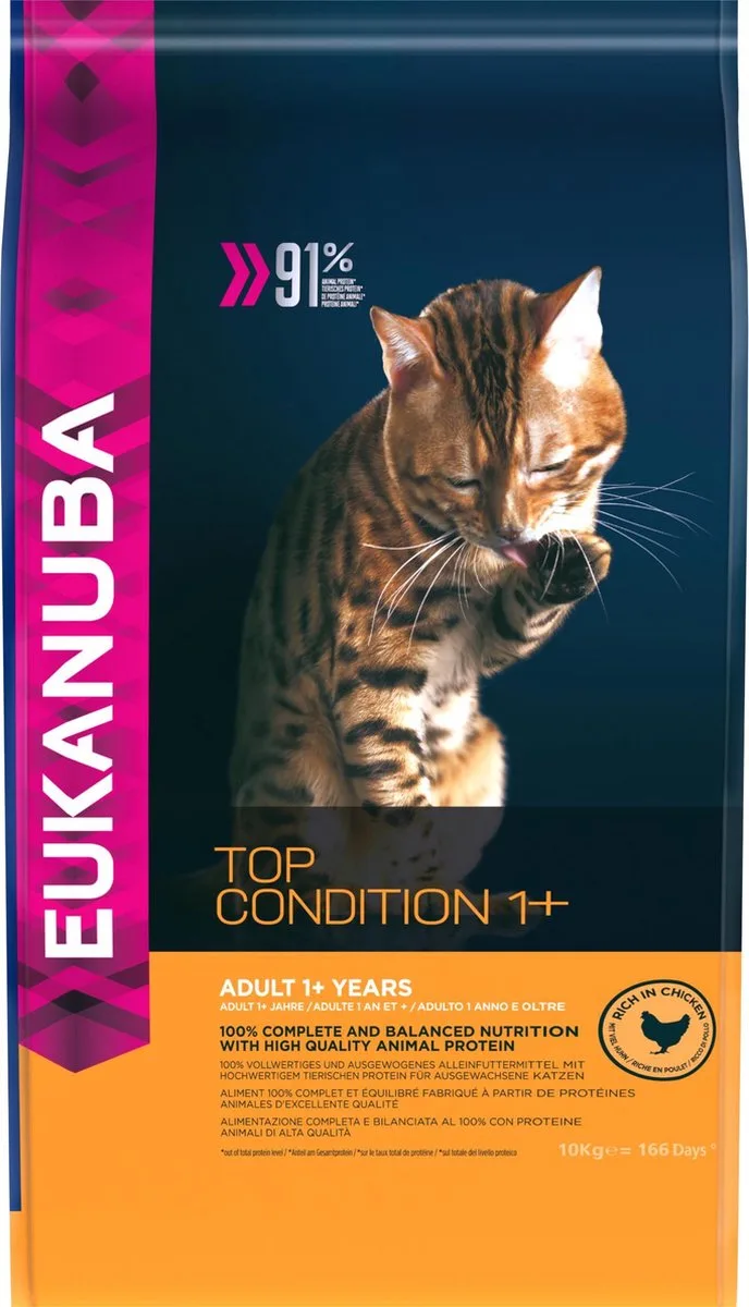 Cat Adult - Top Condition 1+ - Kip - Kattenvoer - 10 kg by Eukanuba – product photo