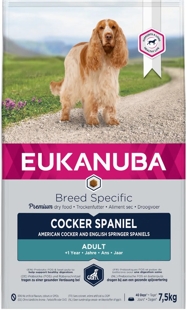 Cocker Spaniël - Breed Specific - Kip - Hondenvoer - 7.5 kg de Eukanuba – photo produit