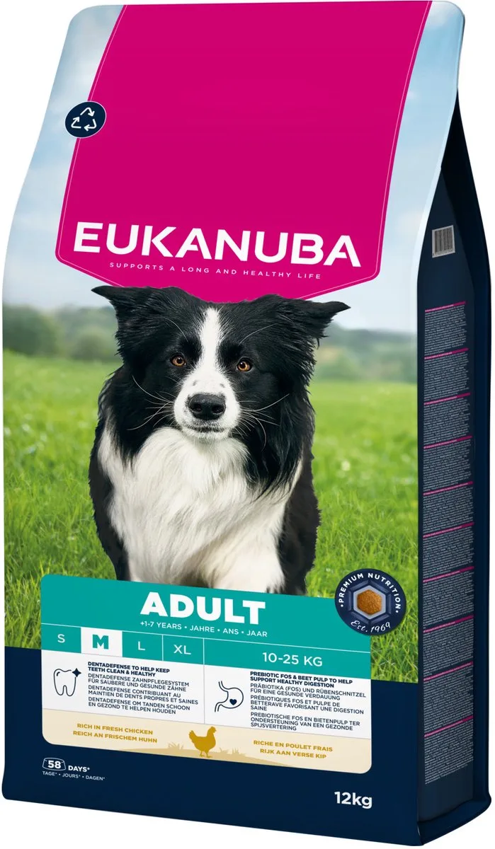 Dog Adult - Medium Breed - Kip - Hondenvoer - 12 kg by Eukanuba – product photo