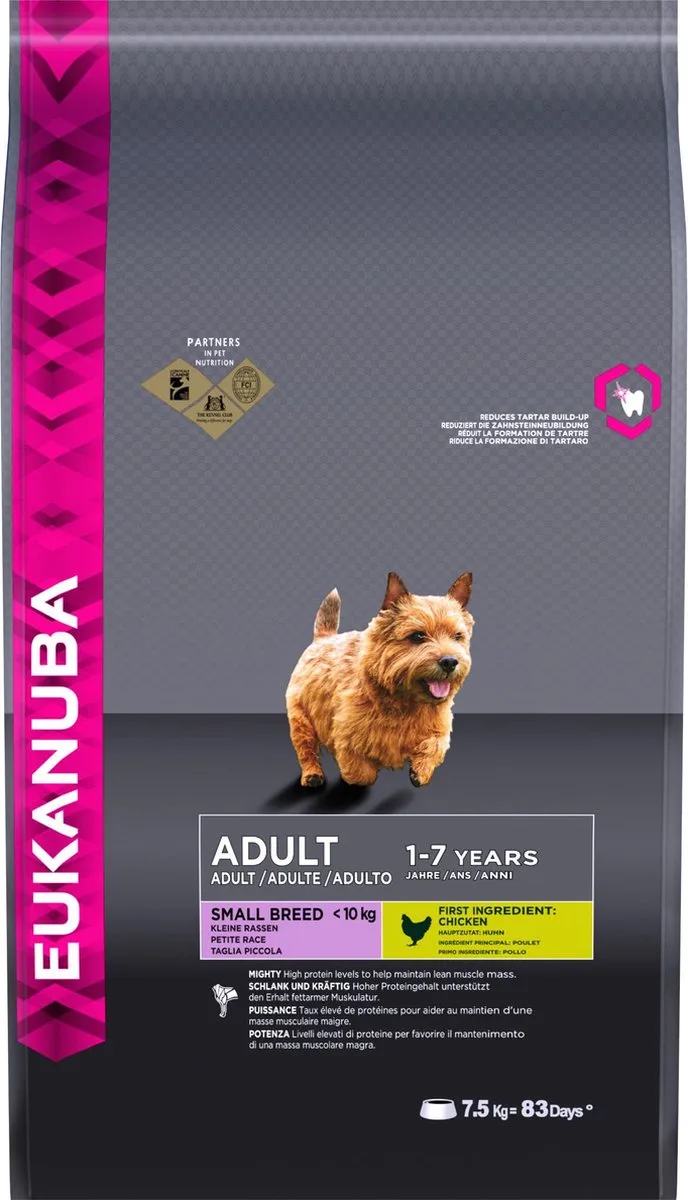 Dog Adult - Small Breed - Chicken - 7,5 kg fra Eukanuba – produktbillede