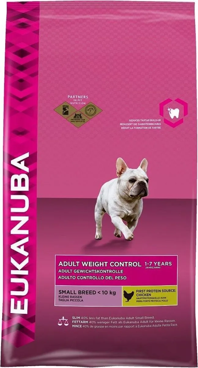 Dog Adult - Small Breed - Gewichtscontrole - Kip - Hondenvoer - 3 kg von Eukanuba – Produktfoto