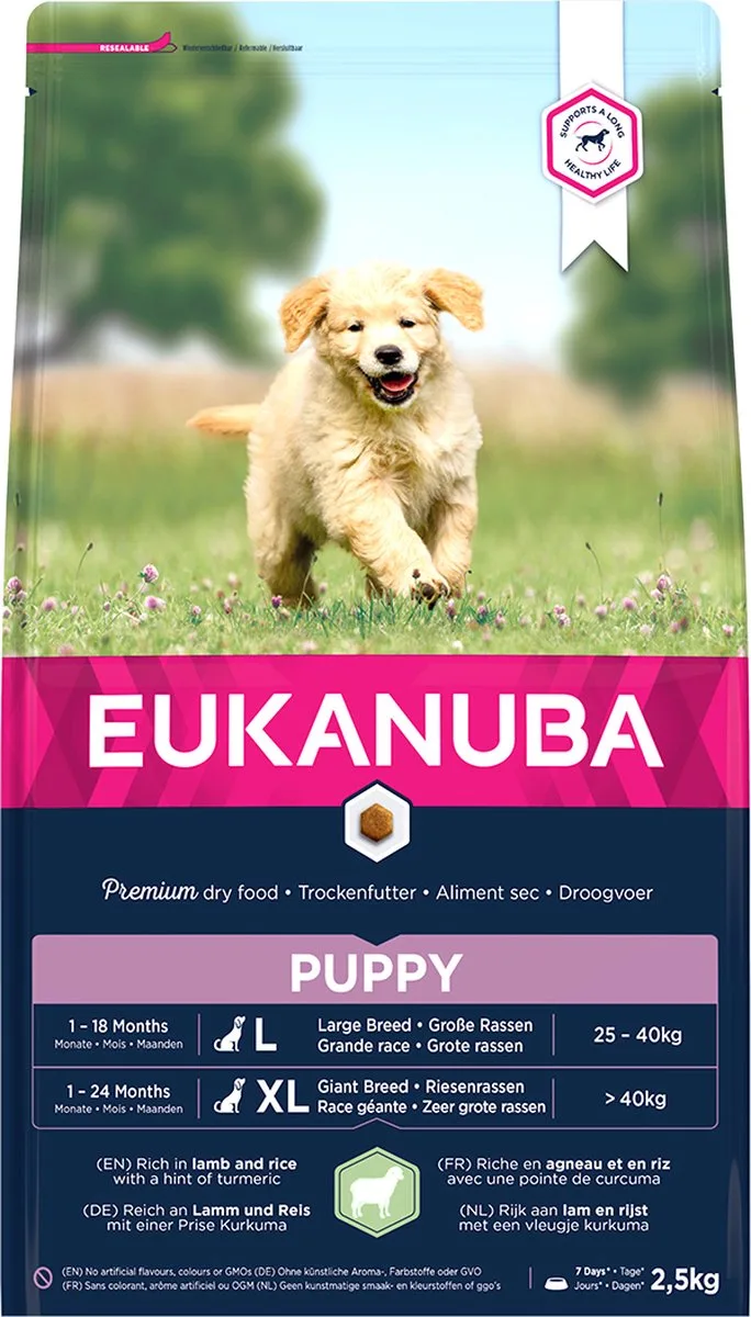 dog puppy&junior large lamb&rice 2,5kg de Eukanuba – photo produit