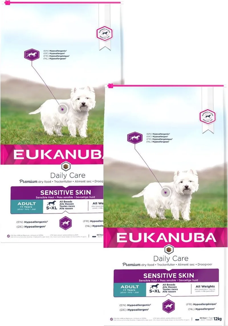 Dog Sensitive Skin Vis - Hondenvoer - 2 x 12 kg de Eukanuba – photo produit