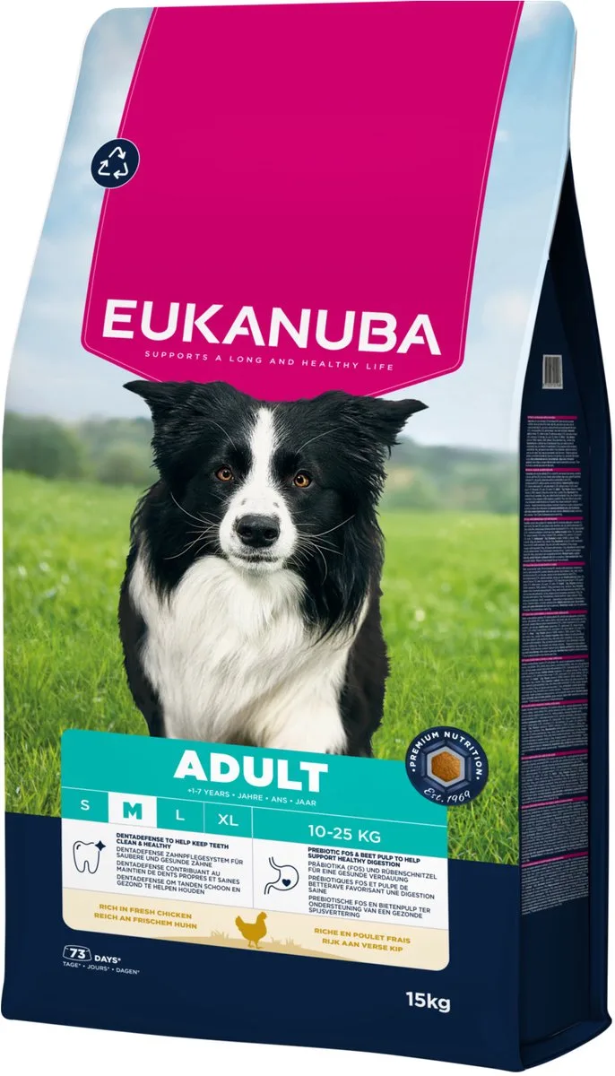 Droogvoer voor middelgrote honden - Kip - 15kg - Adult de Eukanuba – photo produit