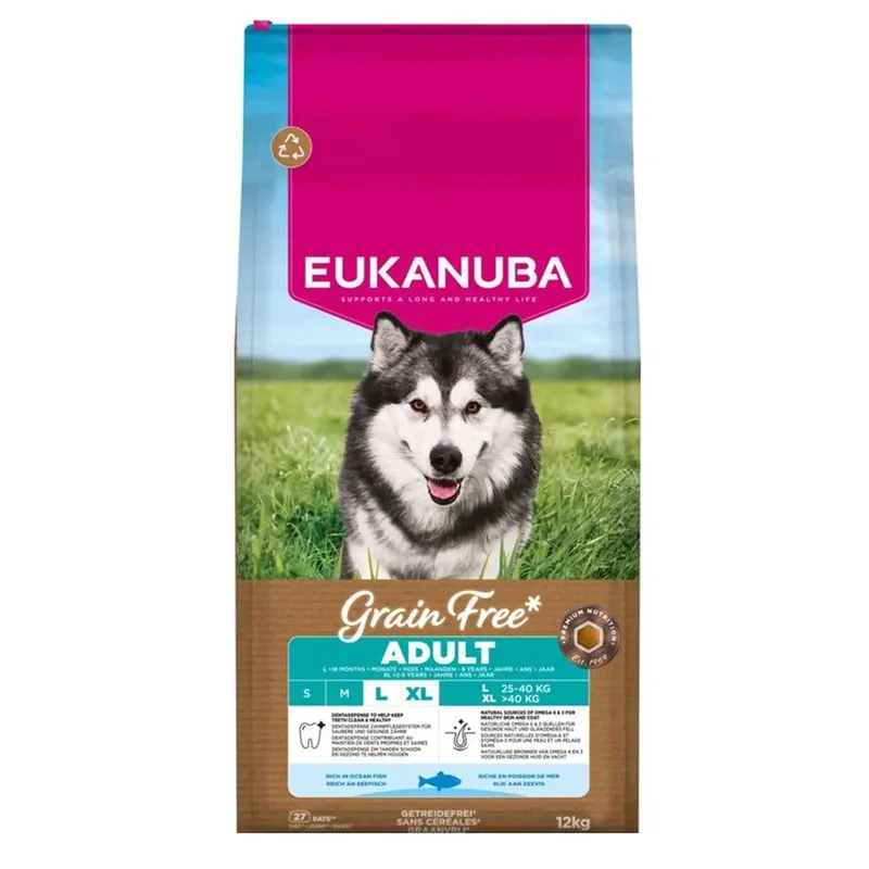 Graanvrij Hondenvoer Voor Grote Volwassen Honden Met Zeevis 12 Kg de Eukanuba – photo produit