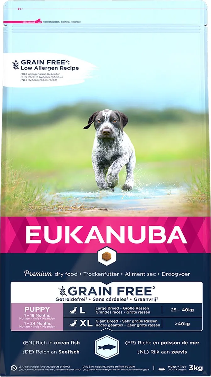 grainfree ocean fish puppy large breed 3kg de Eukanuba – photo produit