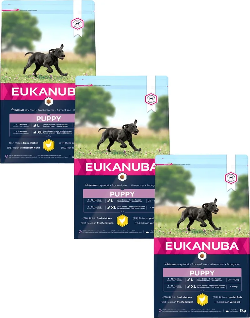 Growing Puppy Large Breed Kip - Hondenvoer - 3 x 3 kg by Eukanuba – product photo