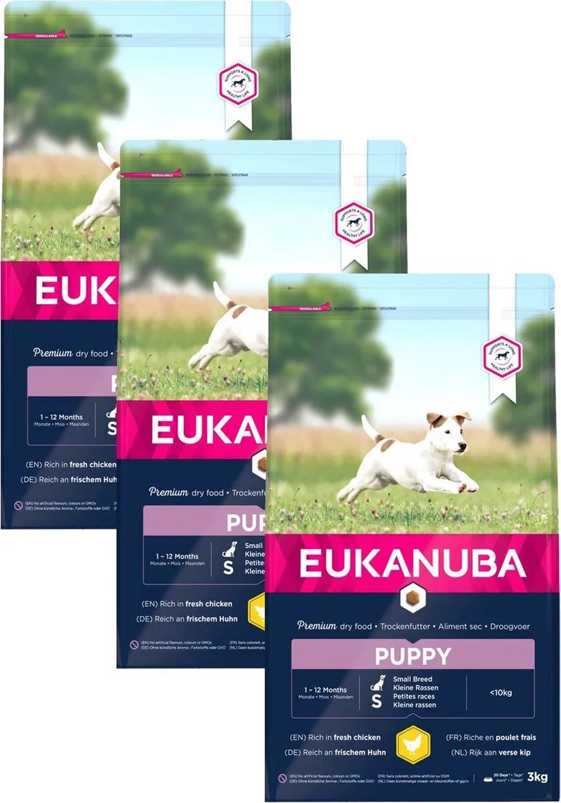 Growing Puppy Small Breed Kip - Hondenvoer - 3 x 3 kg von Eukanuba – Produktfoto