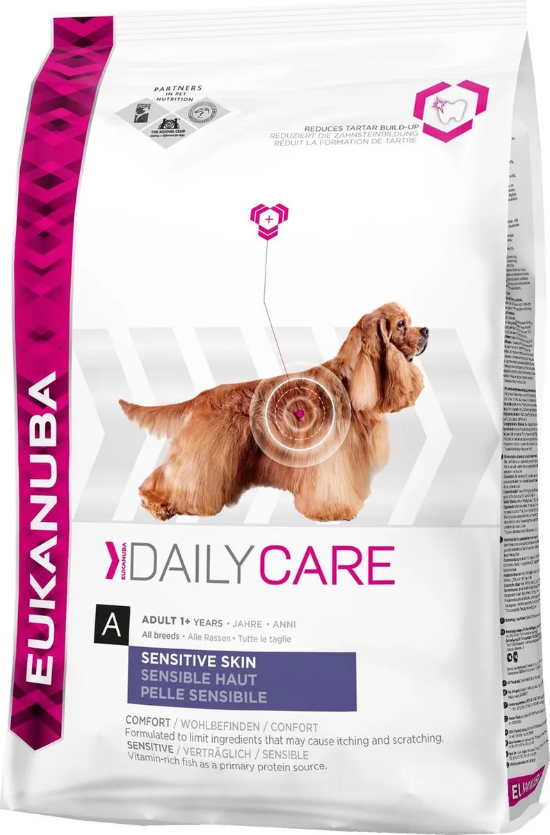 hondenvoer Daily care sensitive skin 12KG de Eukanuba – photo produit