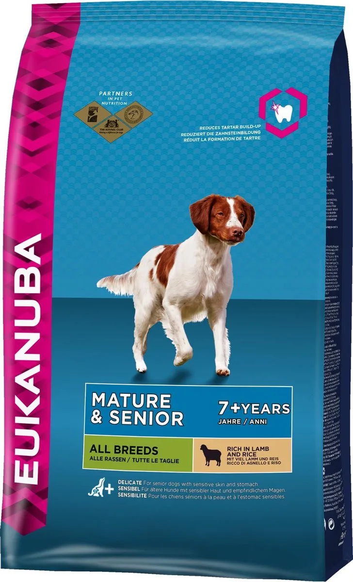 hondenvoer dog senior sm&med lamb&rice 12KG de Eukanuba – photo produit