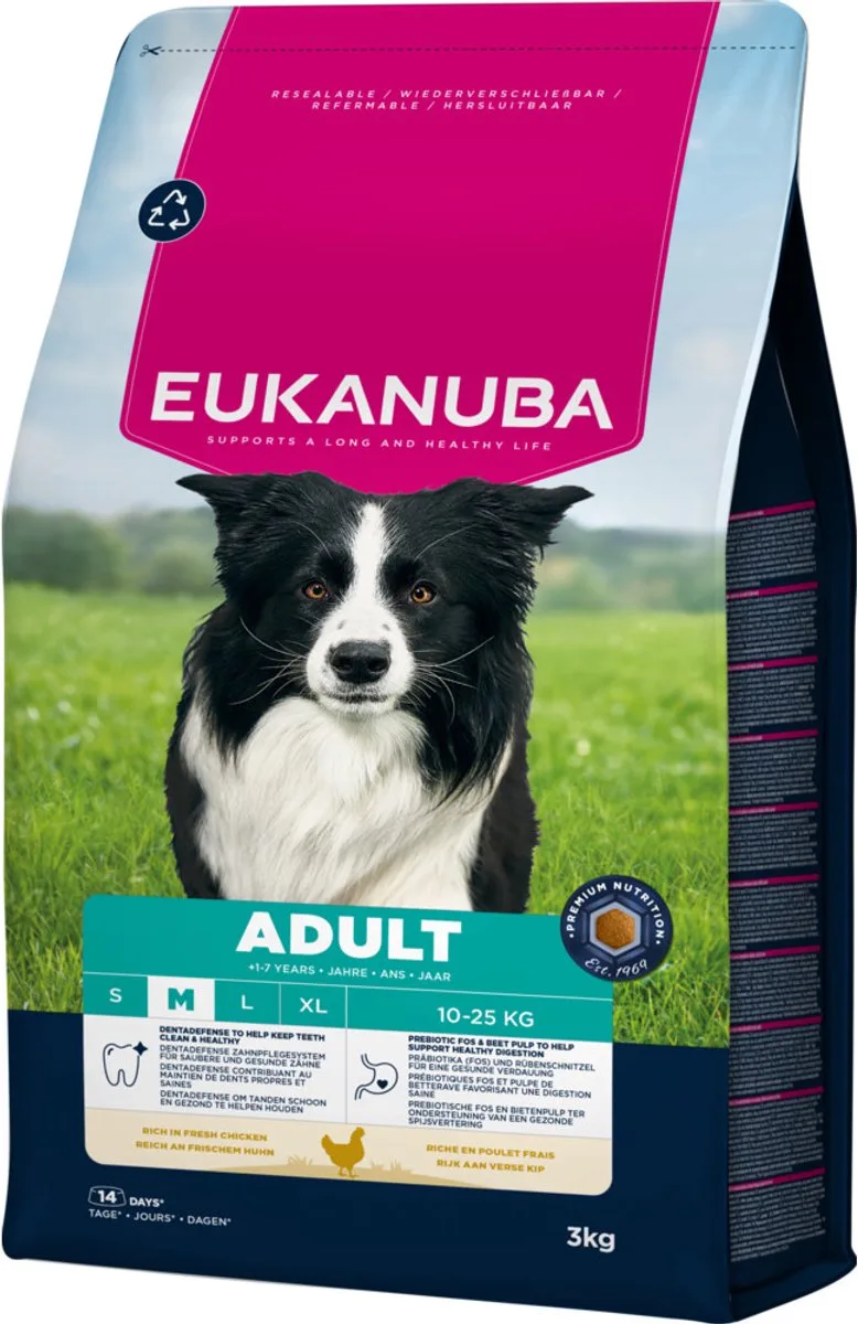 Hondenvoer Droog Life Care Dog Adult Medium Kip - 3 x 3 kg - Voordeelverpakking by Eukanuba – product photo