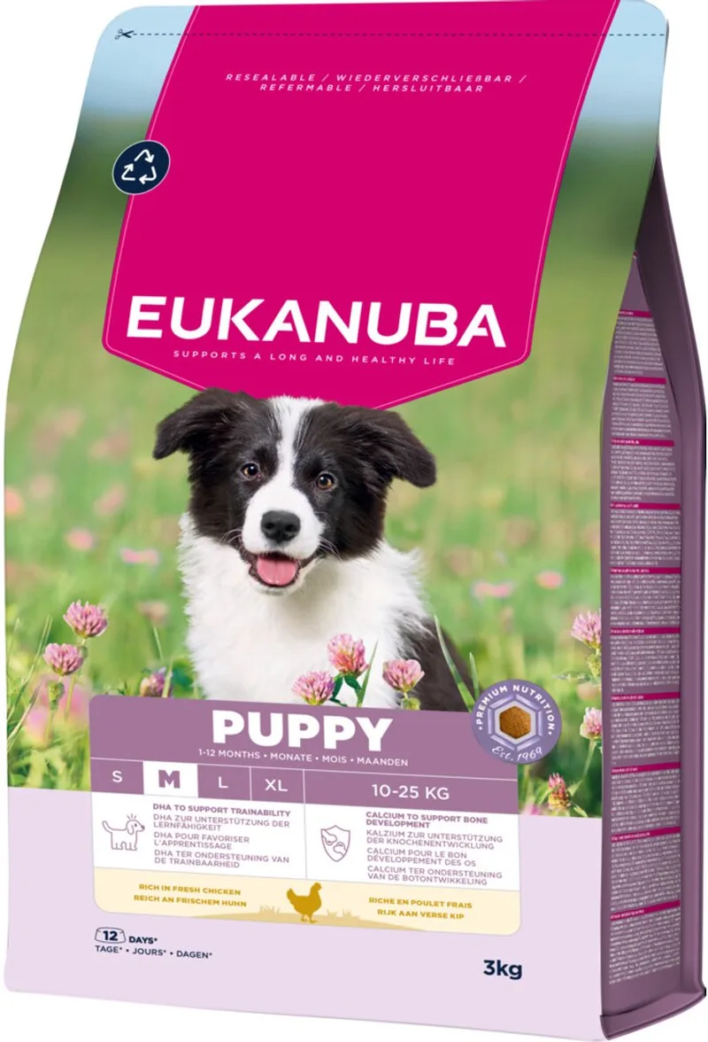 Hondenvoer Droog Life Care Dog Puppy Medium Kip - 3 x 3 kg - Voordeelverpakking by Eukanuba – product photo