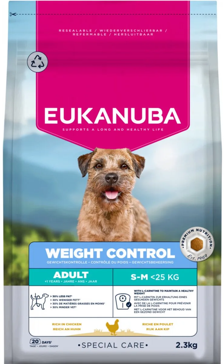 Hondenvoer Droog Special Care Adult Small/Medium Weight Control - 2,3 kg de Eukanuba – photo produit