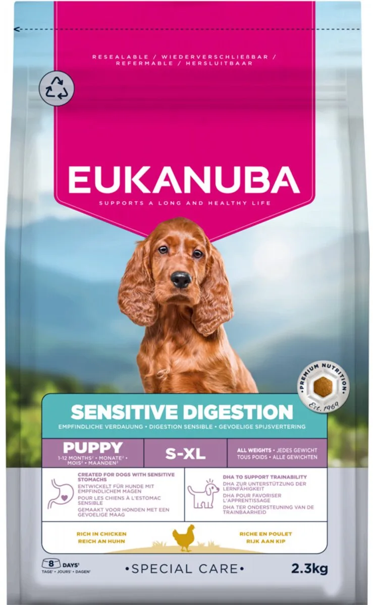 Hondenvoer Droog Special Care Puppy Sensitive Digestion - 3 x 2,3 kg - Voordeelverpakking by Eukanuba – product photo