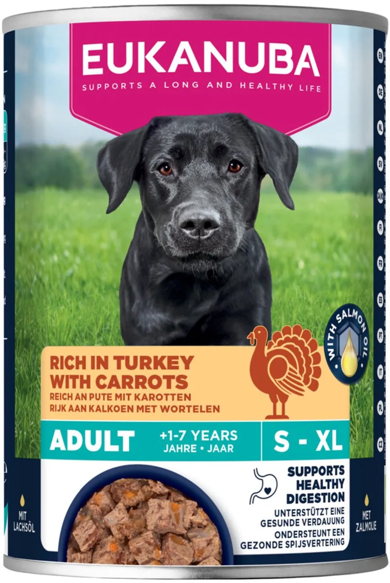 Hondenvoer Nat Life Care Dog Adult Kalkoen en Wortel - 6 x 400 gr - Voordeelverpakking von Eukanuba – Produktfoto