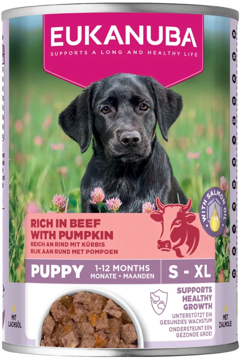 Hondenvoer Nat Life Care Dog Puppy Rund en Pompoen - 6 x 400 gr - Voordeelverpakking de Eukanuba – photo produit