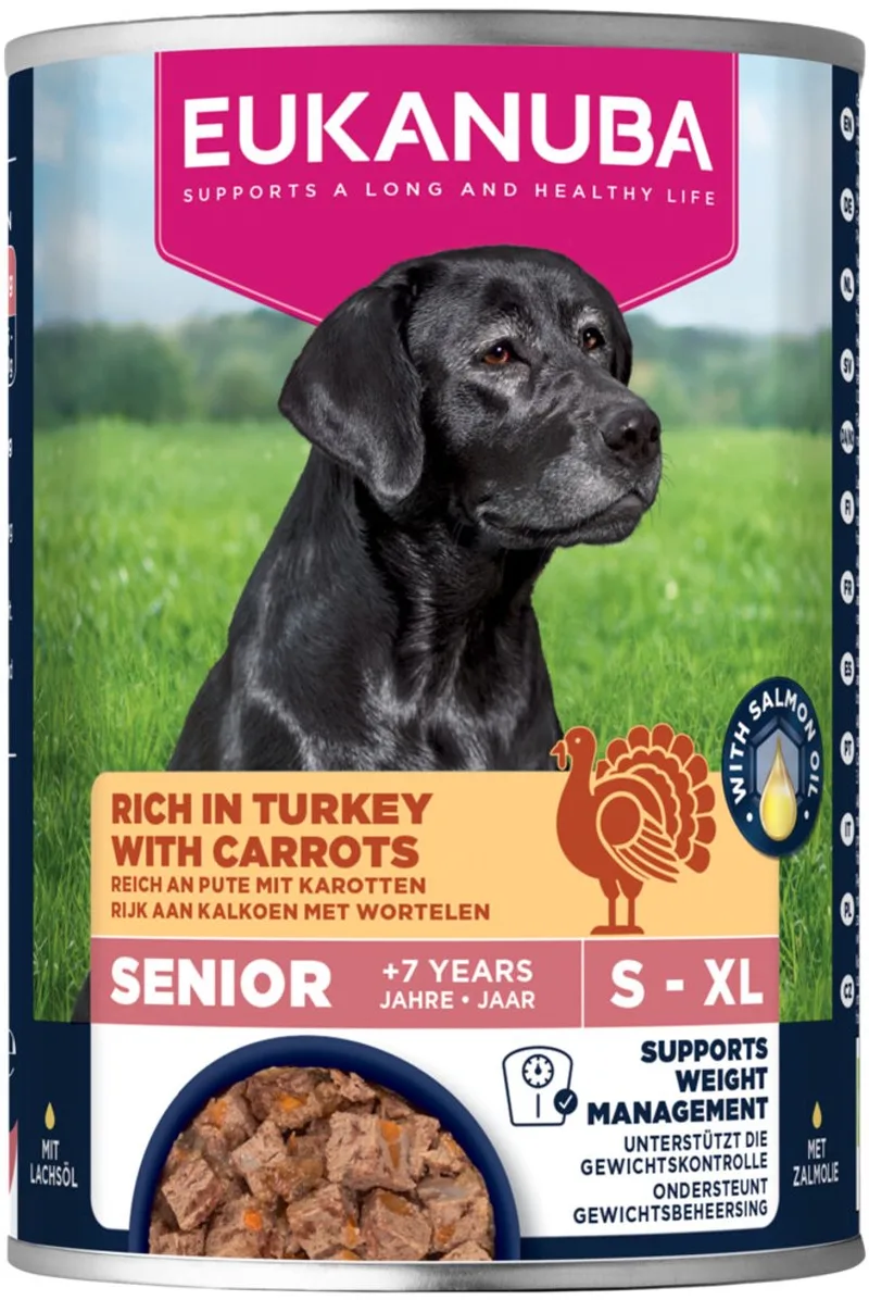 Hondenvoer Nat Life Care Dog Senior Kalkoen en Wortel - 6 x 400 gr - Voordeelverpakking by Eukanuba – product photo