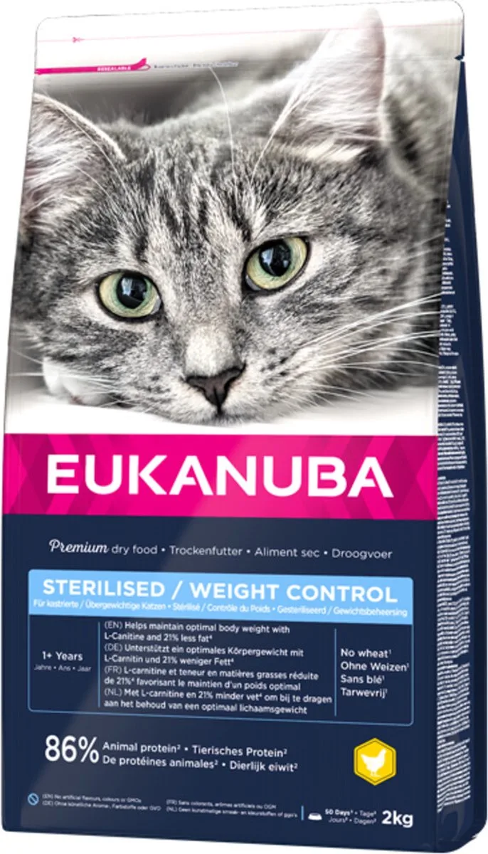 Kattenvoer Adult Sterilised - Weight Control 2 kg von Eukanuba – Produktfoto