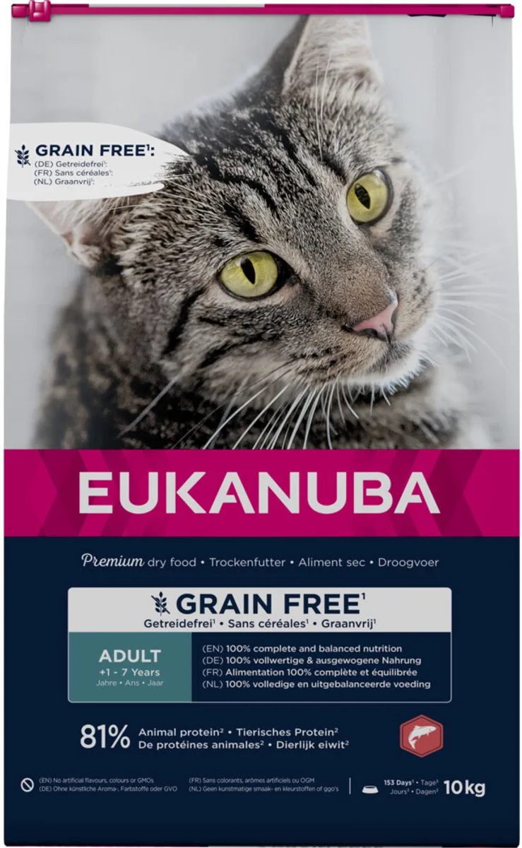 Kattenvoer Droog Adult Graanvrij Zalm - 10 kg von Eukanuba – Produktfoto