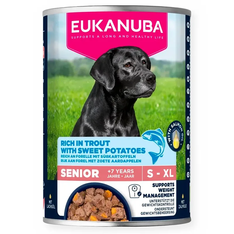 Life Care Senior Rijk Aan Forel Met Zoete Aardappelen Natvoer Voor Honden 400g by Eukanuba – product photo